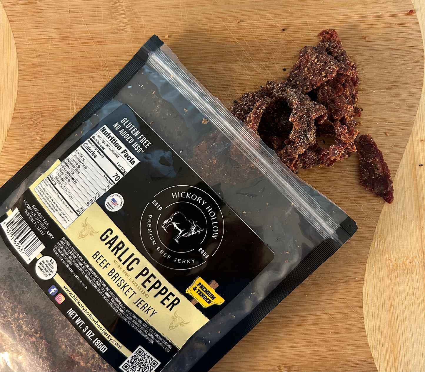 GARLIC PEPPER BRISKET JERKY