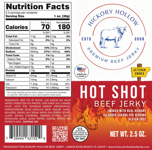 HOT SHOT BEEF JERKY