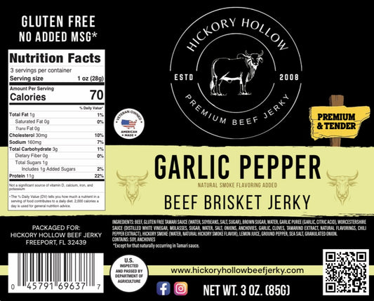 GARLIC PEPPER BRISKET JERKY